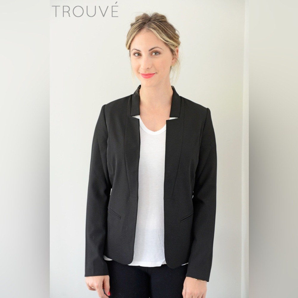 Trouvé Women's Black Notch Lapel Blazer Business Suit Jacket